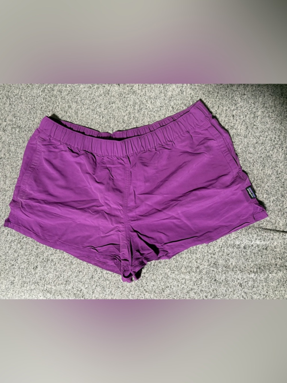 Patagonia Women's Bright Neon Purple Barely Baggies Athletic Shorts